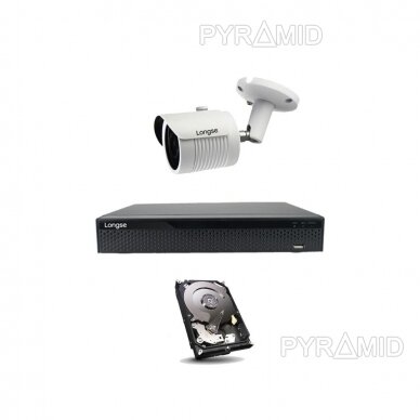 5 megapikselių raiškos IP kamerų komplektas Longse - 1-4 kameros LBH30FE500 2