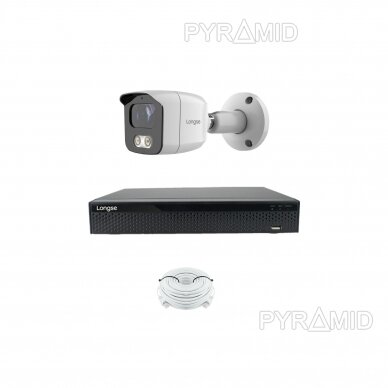4K 8 megapikselių raiškos IP kamerų komplektas Longse - 1- 4 kameros BMSAML800/A, POE 6