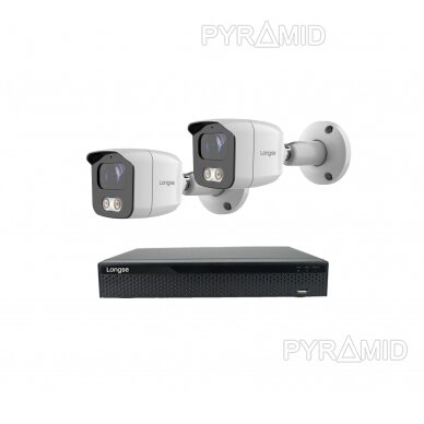 4K 8 megapikselių raiškos IP kamerų komplektas Longse - 1- 4 kameros BMSAML800/A, POE 7