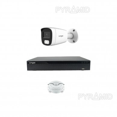 4K 8 megapikselių raiškos IP kamerų komplektas Longse - 1- 4 kameros BMSCKL800/A, POE, žmogaus detekcija 4