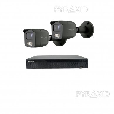4K 8 megapikselių raiškos IP kamerų komplektas Longse - 1- 4 kameros BMSAKL800/DGA, POE, žmogaus detekcija, tamsiai pilka 6