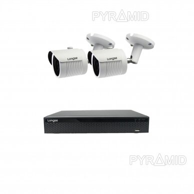 5MP raiškos IP kamerų komplektas Longse - 1- 4 kameros LBH30GL500, Sony Starvis, POE