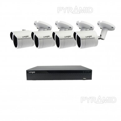 5MP raiškos IP kamerų komplektas Longse - 1- 4 kameros LBH30GL500, Sony Starvis, POE, žmogaus detekcija 8