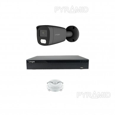 Smart комплект 8Mп 4K IP видеонаблюдения Longse - 1- 4 камеры BMSCKL800/DGA, с POE, обнаружение человека, темно-серый 4