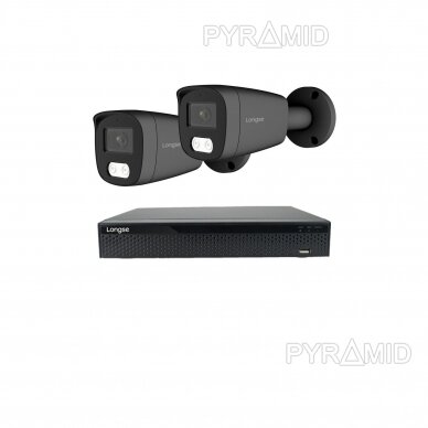 Smart 8MP 4K IP surveillance kit Longse - 1- 4 cameras BMSCKL800/DGA, POE, human detection, dark grey 5