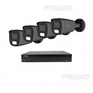 Smart 8MP 4K IP surveillance kit Longse - 1- 4 cameras BMSCKL800/DGA, POE, human detection, dark grey 9