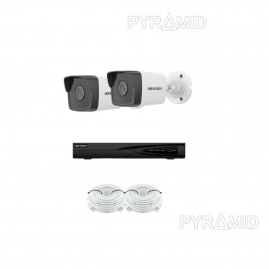 IP kamerų komplektas su 1-4 kameromis Hikvision DS-2CD1043G0-I 2.8mm, 4Mp 5