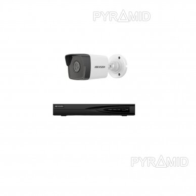 IP kamerų komplektas su 1-4 kameromis Hikvision DS-2CD1043G0-I 2.8mm, 4Mp 2