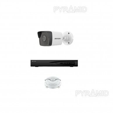 IP kamerų komplektas su 1-4 kameromis Hikvision DS-2CD1043G0-I 2.8mm, 4Mp 3
