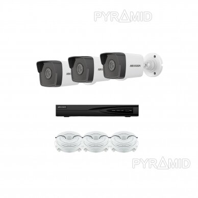 IP kamerų komplektas su 1-4 kameromis Hikvision DS-2CD1043G0-I 2.8mm, 4Mp 7