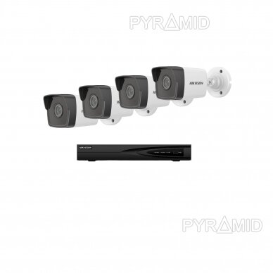 IP kamerų komplektas su 1-4 kameromis Hikvision DS-2CD1043G0-I 2.8mm, 4Mp 8