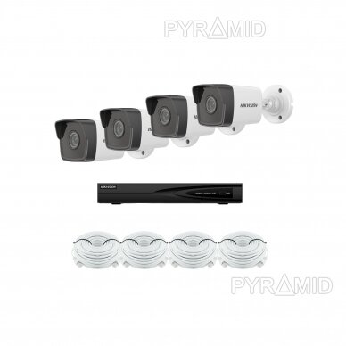 Комплект 4Mп IP видеонаблюдения - 1- 4 камеры Hikvision DS-2CD1043G2-I 2.8mm, 4Mp 9