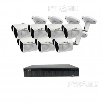 Комплект 5Mп IP видеонаблюдения Longse - 5-8 камеры LBH30KL500, с POE 6