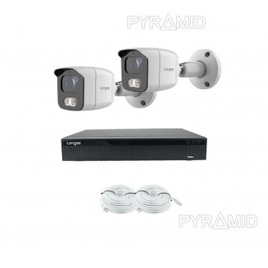 Smart 4K 8 megapikselių raiškos IP kamerų komplektas Longse - 1- 4 kameros BMSARL800/A, POE
