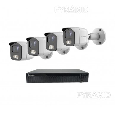 Smart комплект 8Mп 4K IP видеонаблюдения Longse - 1- 4 камеры BMSAKL800/A, с POE, обнаружение человека 10