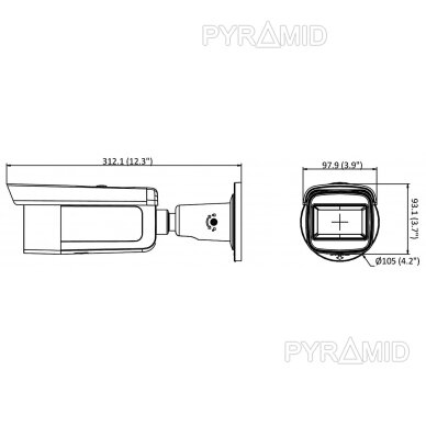 Antivandalinė IP kamera Hikvision DS-2CD2643G2-IZS(2.8-12MM), 4MP, POE 6