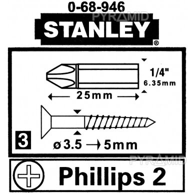 OTSIK PH2 ST-0-68-946*P3 1/4 " STANLEY 3