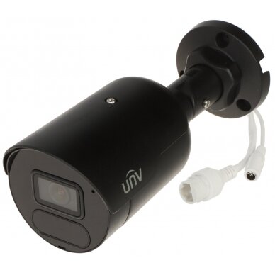IP kamera UNIVIEW IPC2124LE-ADF28KM-G1-BLACK, 4 Mpx, 2.8 mm, mikrofonas, juoda
