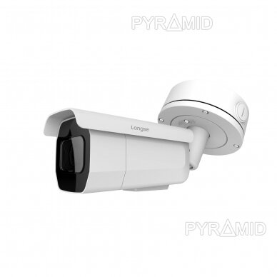 IP kamera Longse LBE905XML500/MB su montavimo baze, 5MP, 2,7-13,5mm, 5x zoom, 60m IR, baltos spalvos