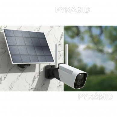 WIFI IP kamera su akumuliatoriumi ir saulės baterija Pyramid PYR-SH300TS, 3Mpix, PIR, MicroSD, Icsee app 6