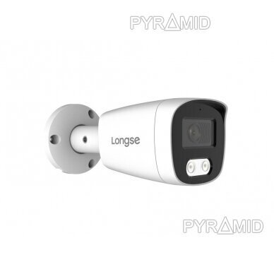 IP stebėjimo kamera Longse BMSCKL500WH/A, 2,8mm, 5Mp, POE, baltos šviesos LED iki 25m, mikrofonas, žmogaus detekcija 1
