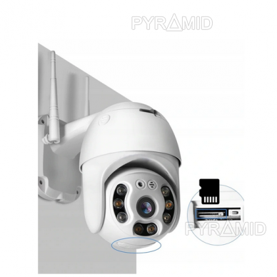 Valdoma lauko IP kamera su WIFI ir žmonių detekcijos funkcija Pyramid PYR-SH800DPB, 8Mpix, WIFI, MicroSD jungtis, iCsee app 10
