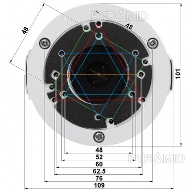 Kameros laidų jungiamoji dėžutė - montavimo bazė B310DG, metalinė, tamsiai pilka 3