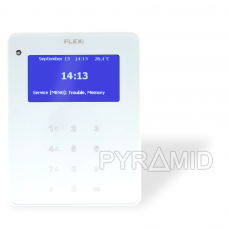 Klaviatūra Trikdis FLEXi SK LCD balta, sensorinė, termometras, skirta SP3 centralėms
