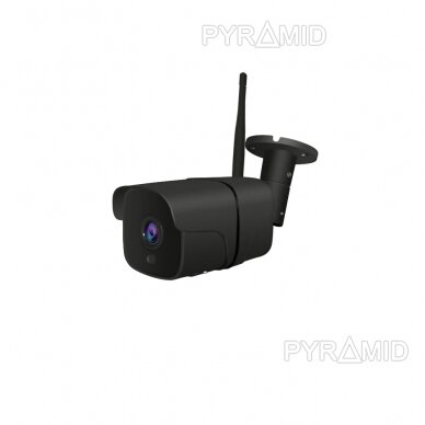 Lauko IP kamera su WIFI ir žmonių detekcijos funkcija Pyramid PYR-SH500DF/DG, 5Mp, mikrofonas, WIFI, MicroSD jungtis, iCsee app, tamsiai pilka