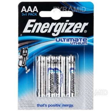 LIČIO BATERIJOS ENERGIZER ULTIMATE LITHIUM BAT-AAA-LITHIUM/E*P4 1.5 V LR03 AAA