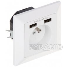 SINGLE SOCKET OUTLET WITH USB POWER ADAPTER OR-AE-13140 230 V 16 A ORNO