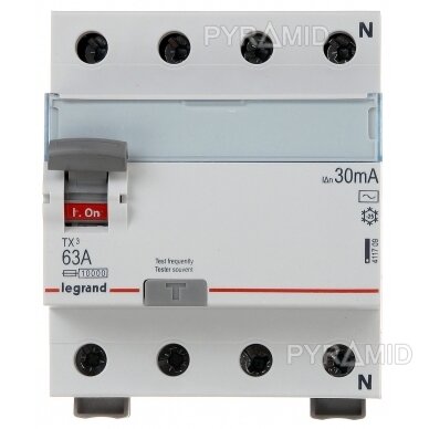 RESIDUAL CURRENT CIRCUIT BREAKER LE-411709 THREE-PHASE, AC TYPE 30 mA 63 A LEGRAND 1