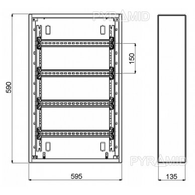 SURFACE-MOUNTING DISTRIBUTION CABINET 72-MODULAR LE-337203 XL3 S 160 LEGRAND 4