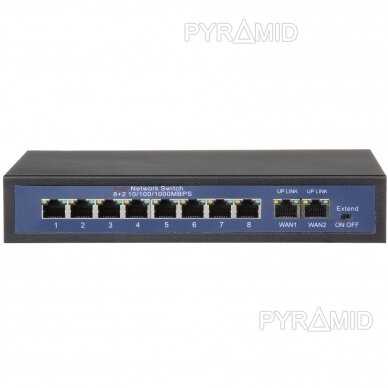 Switch 10/100MBps 8 port POE + 2 port uplink 10/100/1000MBps