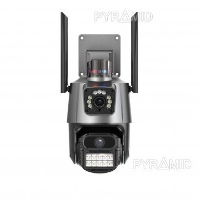 Valdoma lauko WIFI kamera iki 180° su žmonių detekcijos funkcija Pyramid PYR-SH400ADL, 2X1080p, mikrofonas, WIFI, MicroSD jungtis, iCsee app