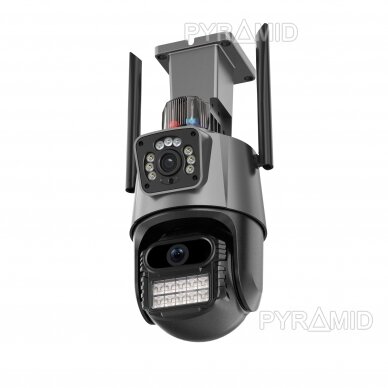 Valdoma lauko WIFI kamera iki 180° su žmonių detekcijos funkcija Pyramid PYR-SH400ADL, 2X1080p, mikrofonas, WIFI, MicroSD jungtis, iCsee app 1