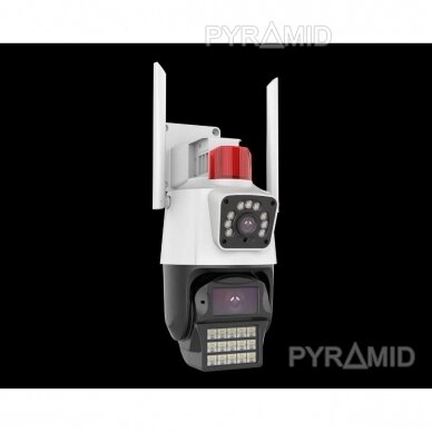 Valdoma lauko WIFI kamera iki 180° su žmonių detekcijos funkcija Pyramid PYR-SH400BDL, 2X1080p, mikrofonas, WIFI, MicroSD jungtis, iCsee app 4