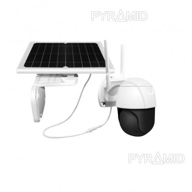Valdoma WIFI IP kamera su saulės baterija Pyramid PYR-SH300SDB, 3Mpix, PIR, MicroSD jungtis, iCSee app 1