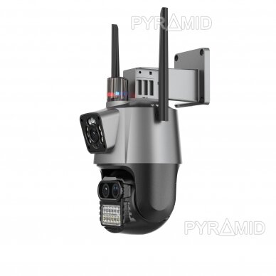 Valdoma+fiksuota WIFI IP kamera žmonių detekcijos funkcija Pyramid PYR-SH600ADL-3, 3x2MP, mikrofonas, 8X zoom objektyvas, WIFI, MicroSD jungtis, iCsee app 2