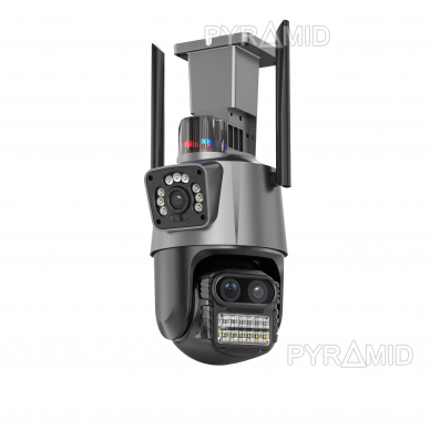 Outdoor WIFI dual camera with human detection Pyramid PYR-SH600ADL-3, 3x2MP, 8X zoom, mic, WIFI, MicroSD slot, iCsee app 4