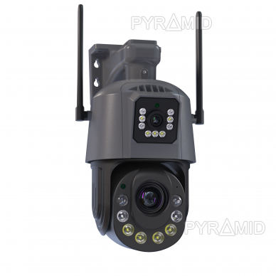 Valdoma+fiksuota WIFI IP kamera žmonių detekcijos funkcija Pyramid PYR-SH600CDL, 2x3MP, mikrofonas, 36X zoom objektyvas, WIFI, MicroSD jungtis, iCsee app 1