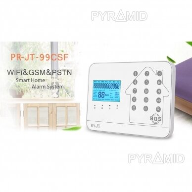 WIFI+GSM signalizacijos komplektas WALE PR-JT-99CST su belaidžiais davikliais, SmartLife programėlė 2